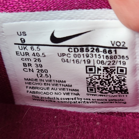 Nike Free Metcon 2 Raspberry Burgundy running training shoes women's size 9 - Picture 15 of 16